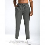 BALEAF Men's Lightweight Pants for Workout Running Hiking Elastic Waist Quick Dry with Zipper Pockets