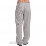 COOFANDY Mens Linen Loose Casual Lightweight Elastic Waist Yoga Beach Pants