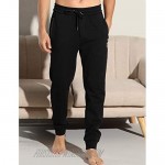 FIVE MEN Men's Slim Fit Jogger Pants-Casual Gym Workout Track Pants Comfortable Cotton Tapered Sweatpants with Zipper Pockets