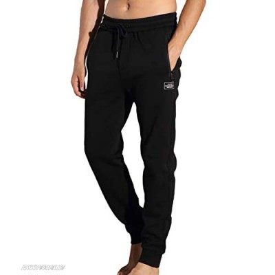 FIVE MEN Men's Slim Fit Jogger Pants-Casual Gym Workout Track Pants Comfortable Cotton Tapered Sweatpants with Zipper Pockets