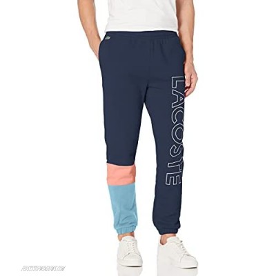 Lacoste Men's Colorblock Wording Down Leg Jogger Sweatpants