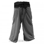 !! LovelyThaiMart 2 Tone Thai Fisherman Pants Yoga Trousers Free Size Cotton