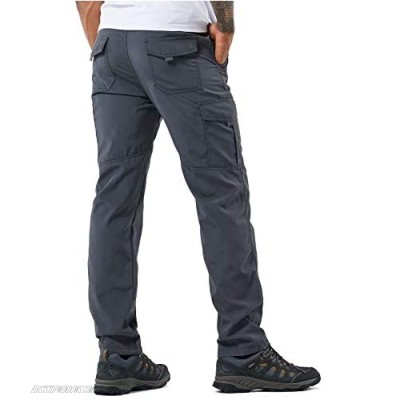 Men's Outdoor Hiking Pants Lightweight and Thick Fleece Cargo Climbing Camping Ski Trousers