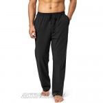 Pudolla Men's Cotton Yoga Sweatpants Athletic Lounge Pants Open Bottom Casual Jersey Pants for Men with Pockets