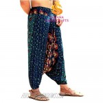 Sarjana Handicrafts Mens Womens Rayon Mandala Pockets Harem Pants Yoga Drop Crotch Trouser