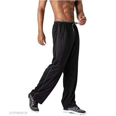 TOTNMC Men's Lightweight Workout Sweatpants Open Bottom Athletic Track Pants for Running Training