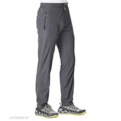 YSENTO Men's Quick Dry Lightweight Breathable Hiking Running Pants with Zipper Pockets