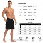 Agnes Urban Mens 6 Cargo Shorts Casual Lounge Elastic Waist Workout Athletic Gym Cotton Terry Sweat Shorts with Pockets