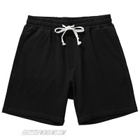 Amy Coulee Mens Athletic Workout Shorts 5.5" Cotton Casual Shorts Elastic Waist Joggers Sports Sweat Shorts