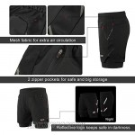 ARSUXEO Men's 2 in 1 Active Running Shorts with 2 Zipper Pockets B191