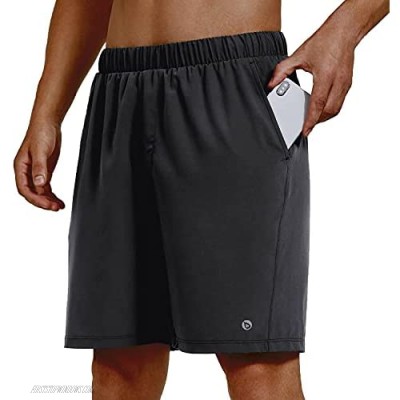 BALEAF Men's 7" Athletic Running Shorts Quick Dry Zip Pockets Workout Gym Short Unlined