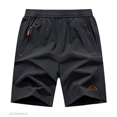 BASUDAM Men's Workout Running Shorts Quick Dry Lightweight Gym Athletic Shorts Zipper Pockets
