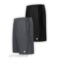 Big & Tall Men's Premium Moisture Wicking Active Athletic Performance Shorts with Pockets - 2 Pack