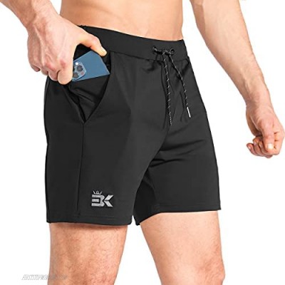 BROKIG Men's Lightweight Gym Shorts Bodybuilding Quick Dry Running Athletic Workout Shorts for Men with Pockets