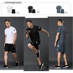 BUYJYA Men's Active Athletic Shorts Shirt Set 3 Pack for Workouts Basketball Football Exercise Training Running
