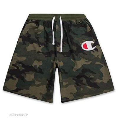 Champion Mens Big and Tall Cotton Jersey Active Shorts with Embroidred Logo