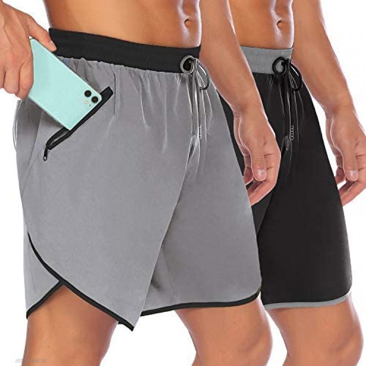 COOFANDY Men's 7 Gym Workout Shorts Quick Dry Running Short Pants Bodybuilding Training Athletic Jogger with Zipper Pockets