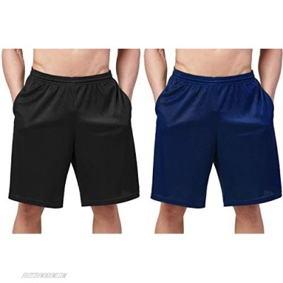 DEVOPS Men's Athletic Workout Running Mesh Shorts with Pockets
