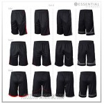 Essential Elements 4 Pack: Men's Active Performance Athletic Sports Workout Gym Casual Knit Basketball Shorts with Pockets