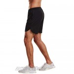 FLYFIREFLY Men's 2-in-1 Workout Running Shorts 7 Lightweight Gym Yoga Training Sport Short Pants
