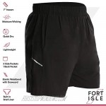 Fort Isle Men's Running Shorts - Quick Dry Breathable - Gym Workout Yoga Training Sport