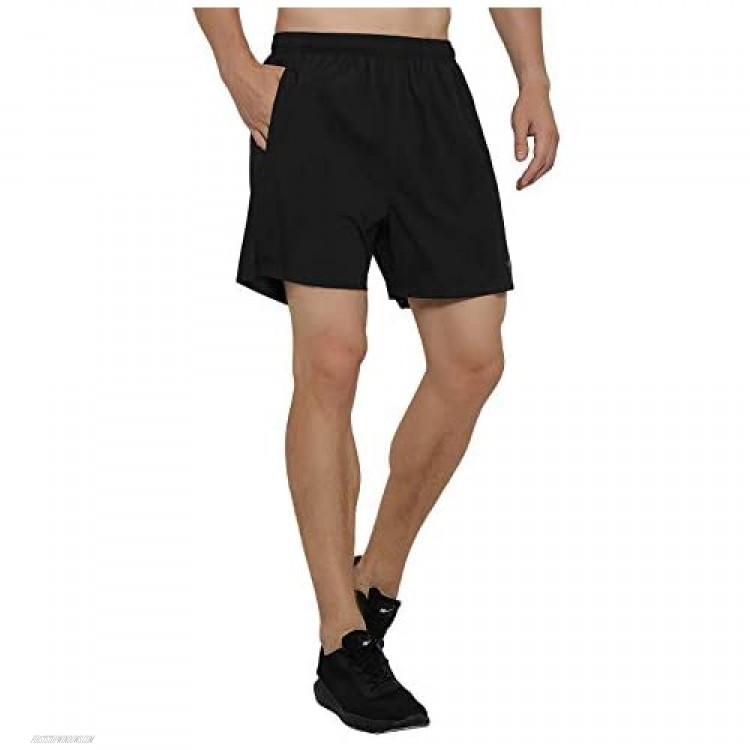 GGK Mens 5 Inch Running Shorts Lightweight Quick Dry Athletic Shorts for Workout Gym Training with Back Zipper Pockets