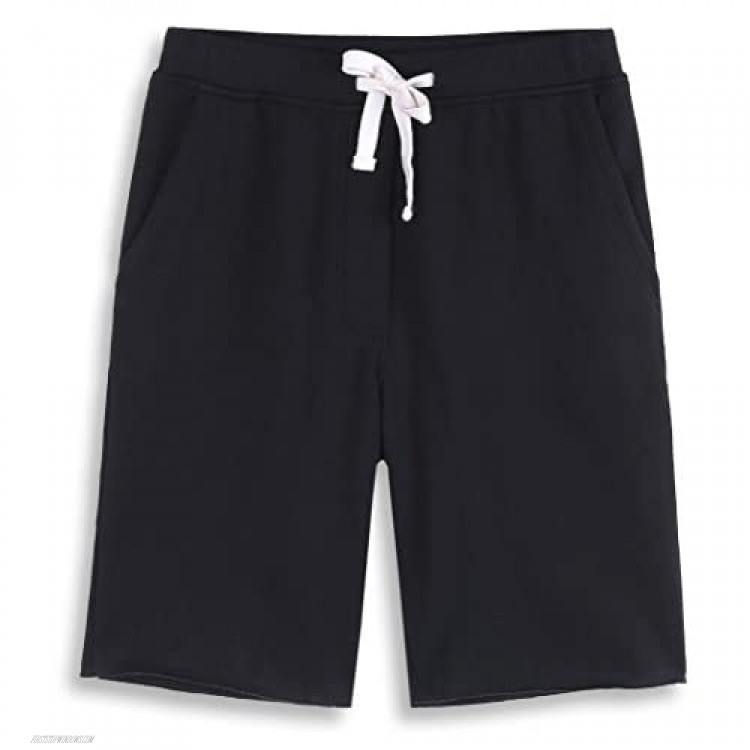 HARBETH Men's Casual Soft Cotton Elastic Fleece Jogger Gym Active Pocket Shorts
