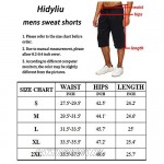 Hidyliu Mens Elastic Waist Drawstring Workout Gym Joggers 3/4 Shorts Summer Casual Sweat Short Pants with Pockets