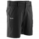 Huk Men's Next Level 7 Quick-Drying Performance Fishing Shorts with UPF 30+ Sun Protection Black Medium