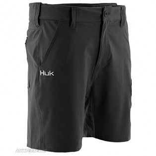 Huk Men's Next Level 7" Quick-Drying Performance Fishing Shorts with UPF 30+ Sun Protection Black Medium