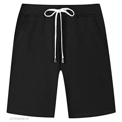 Janmid Men's Casual Shorts Elastic Jogger Gym Active Pocket Shorts