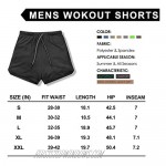 Leidowei Men's 2 in 1 Workout Running Shorts Lightweight Training Yoga Gym 7 Short with Zipper Pockets
