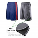 Liberty Imports Pack of 5 Men's Athletic Basketball Shorts Mesh Quick Dry Activewear with Pocket