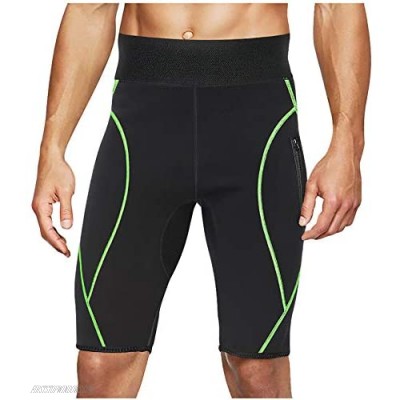 LODAY Mens Neoprene Sauna Sweat Shorts with Zipper Pocket Workout Body Shaper Slimming Yoga Pants