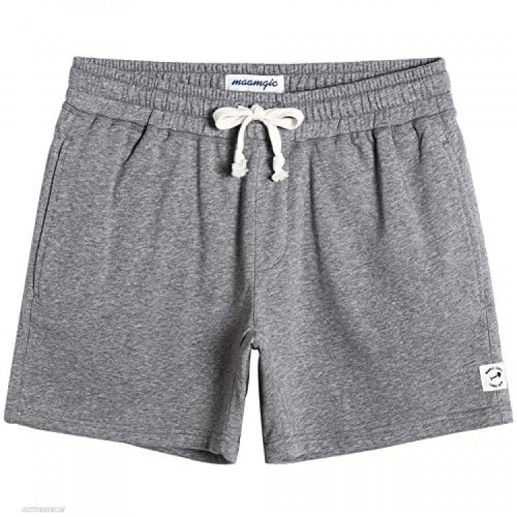 maamgic Mens Athletic Gym Shorts 5.5 Elastic Waist Casual Pajama Pocket Jogger Men Workout Short Pants