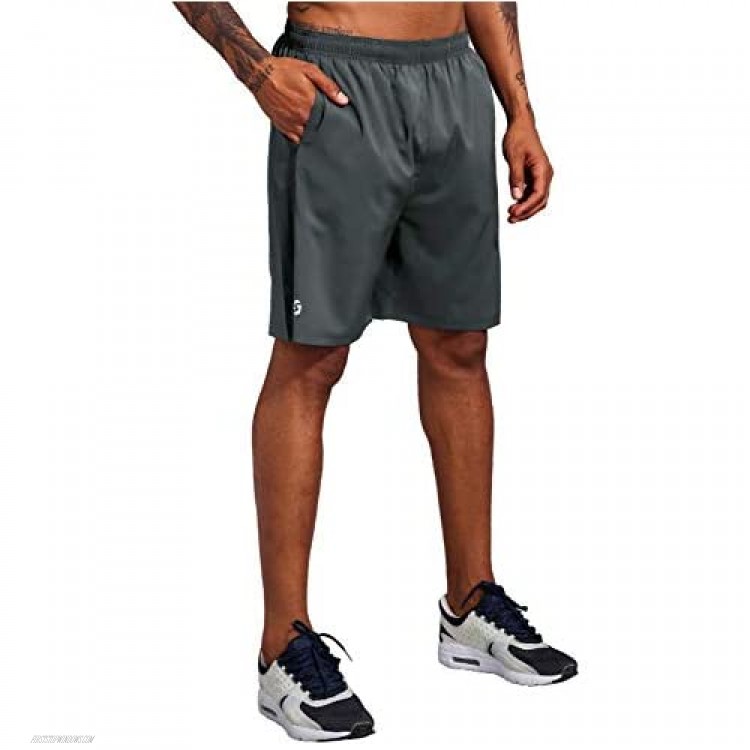 Men's 7 Inch Workout Running Shorts - Quick Dry Lightweight Athletic Gym Training Shorts with Zip Pockets
