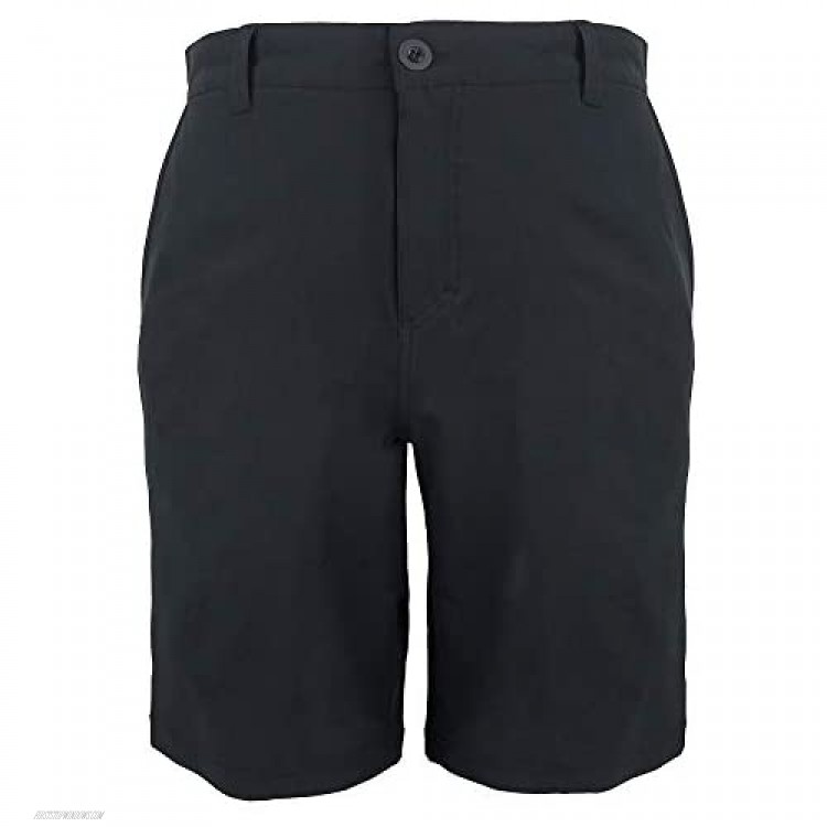 Men’s Amphibian Hybrid Shorts Chino Golf Athletic Casual Quick Dry 21’’ Solid Walk Boardshort Khaki Black