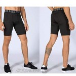 Mens Compression Running Shorts with Phone Pocket Athletic Gym Shorts Cool Dry Workout Underwear 3 Pack