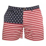 Meripex Apparel American Flag Men's USA Patriotic 5.5 Inseam Elastic-Waist 4th of July Shorts