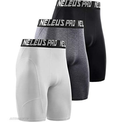 Neleus Men's 3 Pack Compression Short