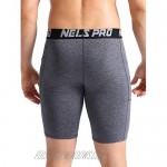 Neleus Men's Compression Short with Pocket Dry Fit Yoga Shorts Pack of 3