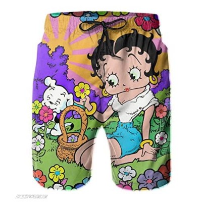 Betty Beauty Boop Mans Beach Shorts Swimwear Quick Dry Beach Pants for Exercise
