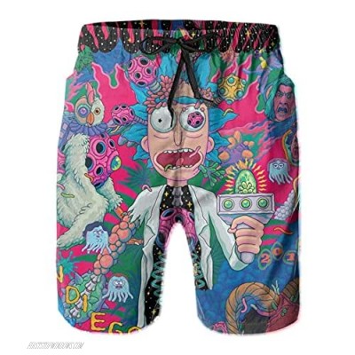 DELICAB Rick and Morty Swim Trunks for Men Beach Shorts Teens Pajamas Board Shorts Adult Swimwear Stickers Sweatpants