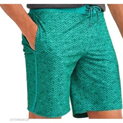 George Big Mens Size L Waist 36-38" Solid Texture Eboard Swim Trunks Turquoise Sky