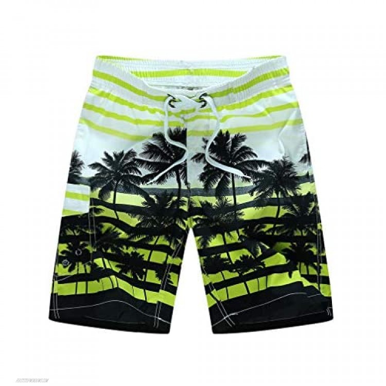 Lavnis Men's Board Shorts Summer Beachwear Quick Dry Swim Trunks Casual Drawstring Waist Shorts