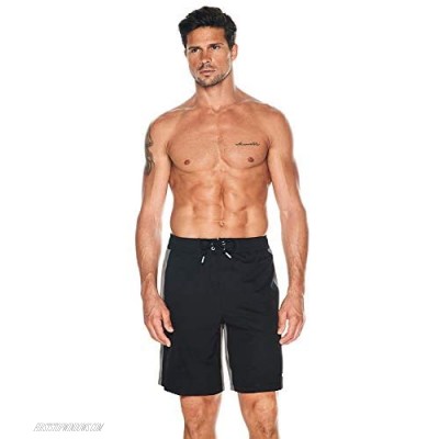 Reebok Men's Swimwear 9" E-Board Ree Splice UPF 50+ Athletic Swim Shorts Bathing Suit Trunks