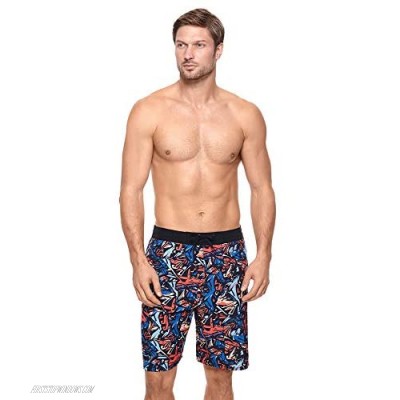 Reebok Men's Swimwear Venice 9" Jacquard E-Board UPF 50 Drawcord Swim Shorts