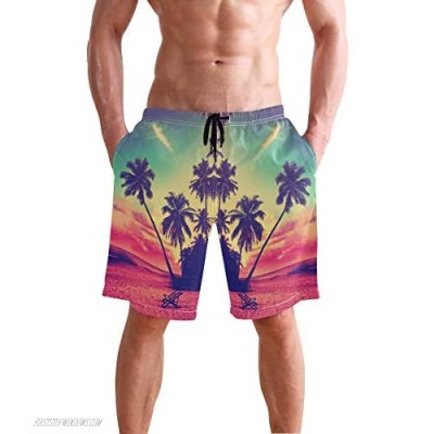 Wamika Shark Hawaiian Summer Men's Shorts Classic Fit Swim Trunks Beach Swimwear ¡­