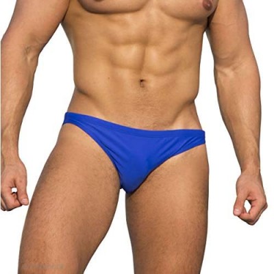 EASEJUICY Men's Swimwear Sexy Bikini Solid Swimming Briefs Low Waist Drawstring