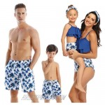 Family Matching Swimwear Set Mother Daughter Bikini Swimsuits Father Son Swim Trunk Bathing Suit
